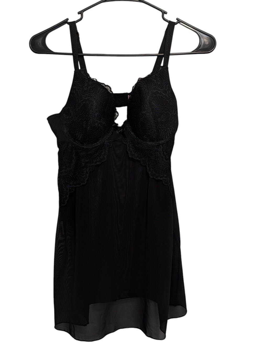 Juicy Couture Womens Large Intimates Black Lingerie Dress y2k Dark Romance Goth